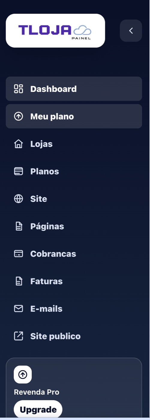 Painel da plataforma própria