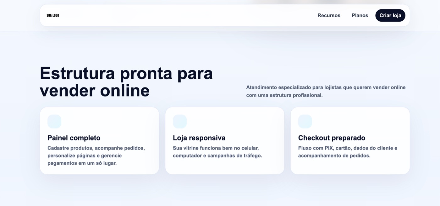 Site público da plataforma própria